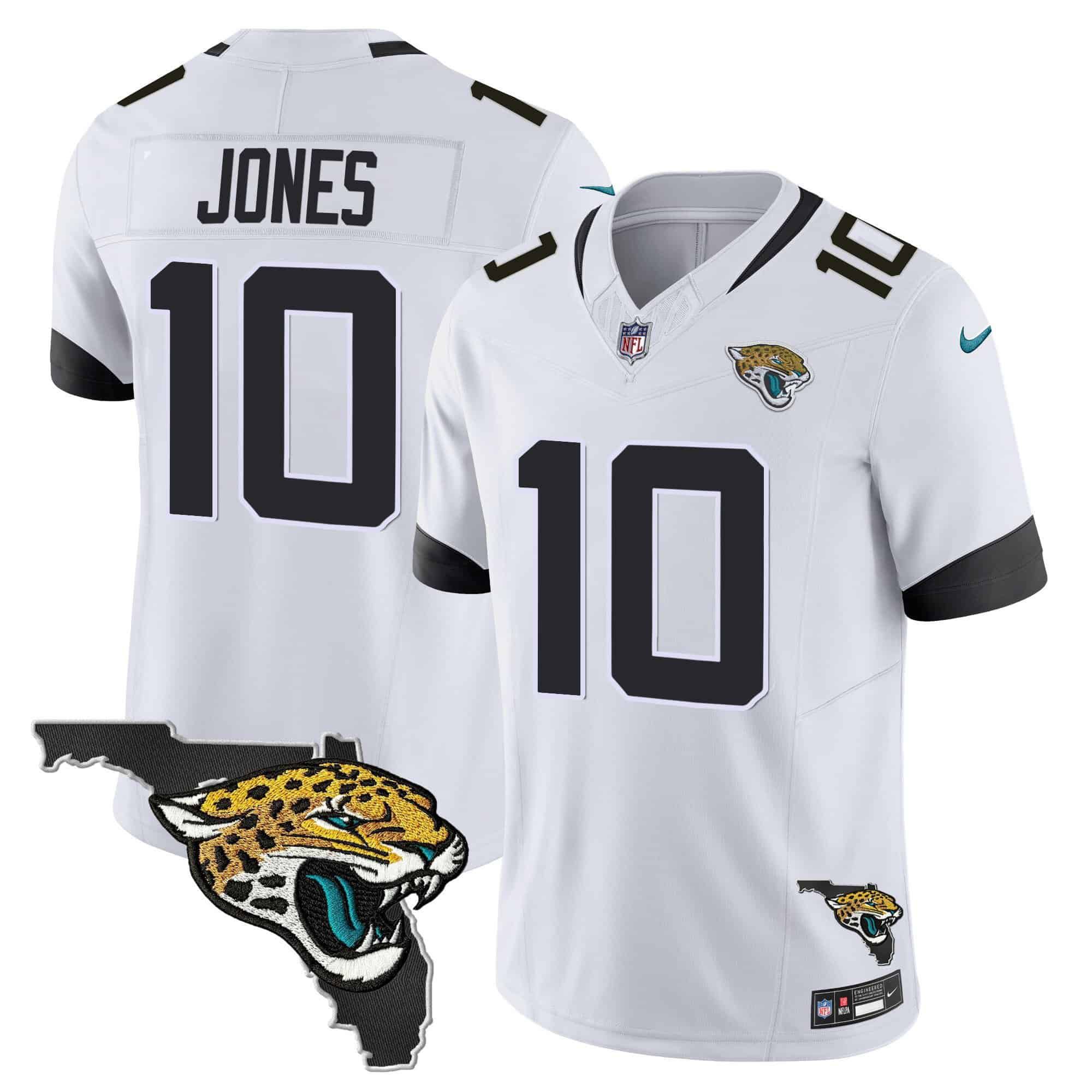 Men Jacksonville Jaguars #10 Jones White 2024 Nike Florida Patch Vapor NFL Jersey